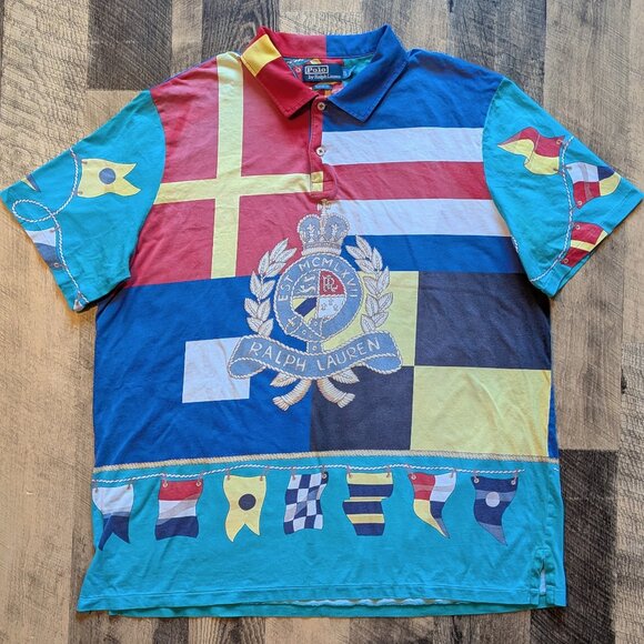Polo Ralph Lauren Other - Polo Ralph Lauren CP-93 Polo Shirt Classic Crest Flag Print XL